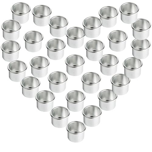 ktxaby 30PCS Kerzentassen, Teelichtdosen, Aluminium Teelicht Kerzenhalter, Mini Metall Kerzenhalter, Solide, Hitzebeständig, Wasserdicht und für Familien, Hochzeit, Weihnachten von ktxaby