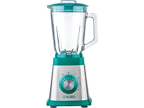 Kubo Mixer aus Glas, 1000 W, 4 Geschwindigkeiten, 1,5 l, 6 Klingen aus Edelstahl, Eiswürfelfunktion von kubo