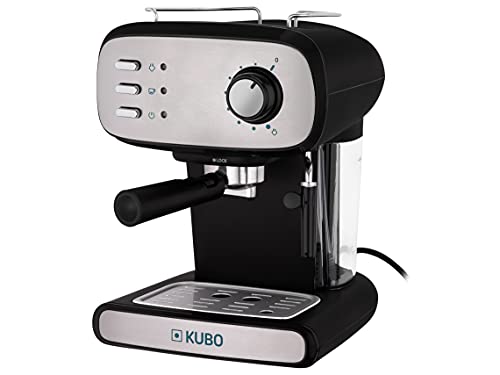 kubo Espresso-Kaffeemaschine, Druck 15 bar, Wassertank 1,2 l, 850 W, Zerstäuber für Cappuccino oder Milchgetränke, einfache Reinigung von kubo