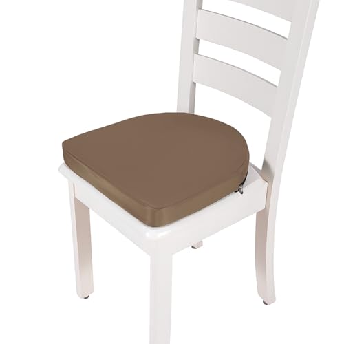 kuchenuten Stuhlkissen 2er-Set, Sitzkissen U-förmig 45 x 45 x 5cm, Sitzpolster Outdoor Wasserdicht für Gartenmöbel, Sitzkissen Sitzauflage Stuhlauflage oder Küche, Kaffeefarbe von kuchenuten