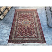 Kostenloser Versand, 6'4 X 9'6 Ft, Handgewebter Sumak Bildbauch Vintage Kilim, Hühnerbildwerk Killim Seltener Kilim Hochwertiger Beljik von kuchirugs