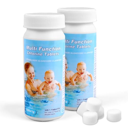 Pool Reinigungstabletten 200 Pcs, für Pool, Wassertank, Whirlpool，Spa von kudmwcc