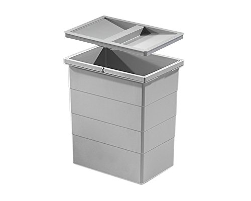 kuechenkonsum Inneneimer Kunststoff hellgrau Doppelhenkel 350 mm Höhe und Deckel (20 Liter (320 x 226 mm)) von kuechenkonsum