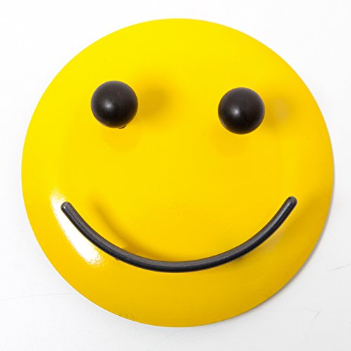 küchenmix Wandgarderobe Smiley Garderobenhaken (14 cm, Gelb) von küchenmix