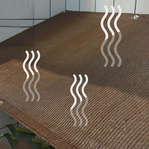 Braunes Schattennetz,Gewächshaus-Schattierungsnetz,99% Uv-Beständiges Schattentuch,Sonnenschirm Segel für Garten,Balkon,Terrasse,Carports Im Freien,Sichtschutznetz (2x3m/6.6x9.8ft) von kufu01