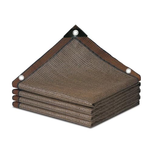 Braunes Sichtschutznetz,99% Wärmeisolierung und UV-beständiges Schattentuch,Atmungsaktive Sonnenschutznetz,für Pflanzenpergola,Terrasse,Dach,Carport,Balkon,mit Ösen (2x3m/6.6x9.8ft) von kufu01