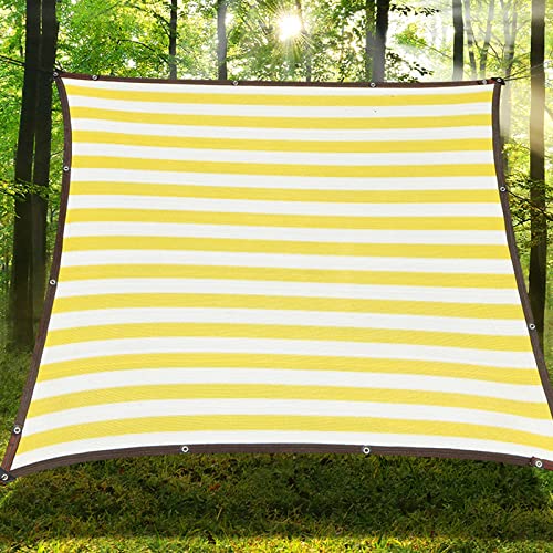 kufu01 Gelb-Weißes Sunblock-Schattennetz,Sichtschutznetz,Atmungsaktiver Schattierungsnetz,85% - 95% Anti-UV-Sonnenschutznetz,Sonnensegel mit Ösen,für Pflanzen,Balkone,Gewächshäuser (2x2m/6.6x6.6ft) von kufu01
