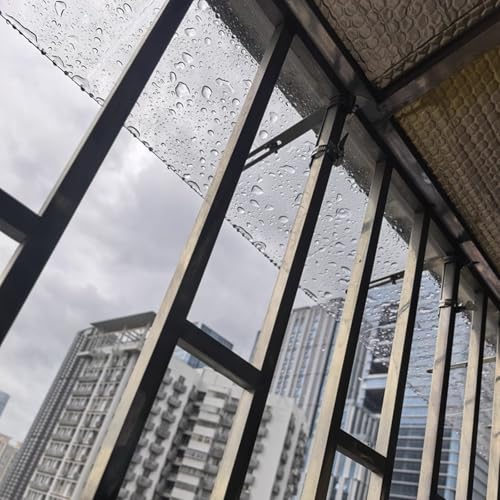 Geräuschlose Pultbogenvordach,Vordach Haustür Überdachung,Transparente Pultvordach,Schlagfeste Türvordach für Garage Balkon Fenster Haus,Tragkraft 200kg,mit Zubehör (50x440cm/20 x173) von kufu01