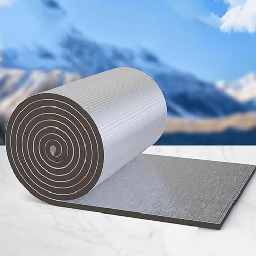 Isolierfolie Thermofolie,Dämmmatte Selbstklebend Kautschuk Isoliermatte,Dämmschaummatte,Spart Energie für Familie,Aluminiumfolien Isolierschlauch,für Wand,Dach,Dachboden (1x1m/3.3x3.3ft,5mm thick) von kufu01