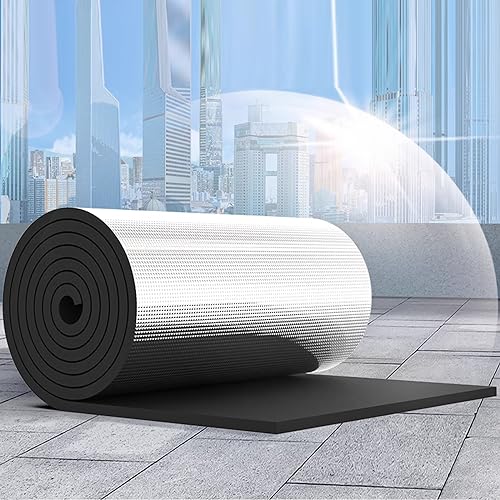 Isolierungsfolie,Alufolie Heizung Isolierung Dämmung Isolierfolie Dämmfolie,Energieeffizientes,Schallschutz Selbstklebende Mattenrolle,Wasserdicht Reflexionsplatte (1x4m/3.3x13.1ft,10mm thick) von kufu01