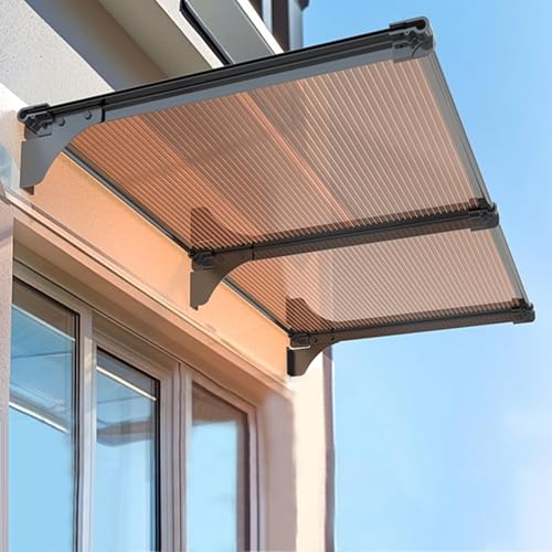 Modernes Design-Vordach Haustür,Vordach Überdachung Haustürvordach,Pultbogenvordach UV-Schutz vor Regen und Schnee,Stoßfest, 200 kg,Türvordach für Garagen Balkon (100x60cm/39 x24) von kufu01