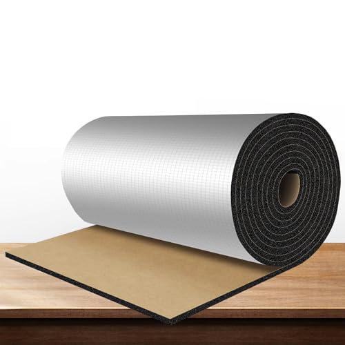 Premium Isolierfolie Dämmfolie,Doppelte Alu-Luftpolsterfolie,Dachisolierung 5-50mm Isolierungsfolie Wärmehaltung,99% Anti-Uv Feuerfest Wasserdichte Kautschuk Isoliermatte (1x2m/3.3x6.6ft,10mm thick) von kufu01