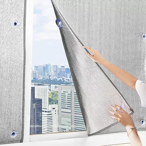 Reflexionsfolie,99% Uv-Schutz Scheibenfolie,Wärmeisolierung Kontrolle Silber Reflektierende Fensterfolie,9mm Dicke Verdunkelungsfolie Sichtschutz,30-160cm Breite Optional (120x120cm/47 x47) von kufu01