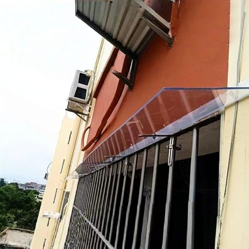 Transparente Vordach Haustür Überdachung,Türvordach,Uv-Regen- und Schneeschutz Türdach Pultbogenvordach,3 Mm Dick Haustürdach Überdachung Türdach,Selbstreinigend (40x380cm/16 x150) von kufu01