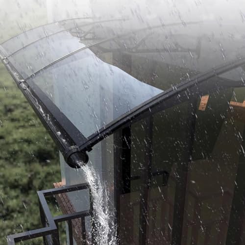 Türdach Pultbogenvordach,Vordach für Haustür,Haustürvordach Pultvordach aus 2.5mm Dicke Transparentes Polycarbonat,Wandhalterung Aluminium,Selbstreinigung Türvordach (80x280cm/32 x110) von kufu01