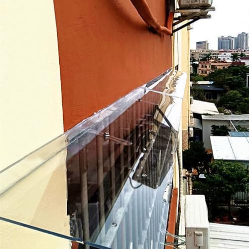 Türvordach,Vordach Für Eingangstür,99% Uv-Schutz,Schutz Gegen Regen und Uv-Strahlen Pultbogenvordach aus 3 mm Transparent Polycarbonat,Schallschutz Haustürdach (40x430cm/16 x169) von kufu01