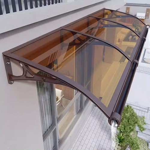 Vordach Haustür,Sonnenschutz Vordach Überdachung Haustürvordach,Türvordach,Breite 60/80/100/120 cm,Türdach Pultbogenvordach aus 2.5 mm Polycarbonat und Aluminium Rahmen (100x320cm/39 x126) von kufu01