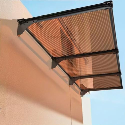 Vordach Überdachung Haustürvordach,Uv-Schutz Vor Regen und Schnee Pultbogenvordach,Moderne Türvordach für Hof,Veranda,Balkon,Schlagfest Pultvordach und Türüberdachung (65x430cm/26 x169) von kufu01