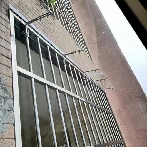 Vordach für Eingangstür,Transparentes Pultbogenvordach,schlagfestes Türvordach für Garage,Balkon,Veranda,Türdach Überdachung Modernes Design,Dach vor Regen und UV-Schutz (50x420cm/20 x165) von kufu01