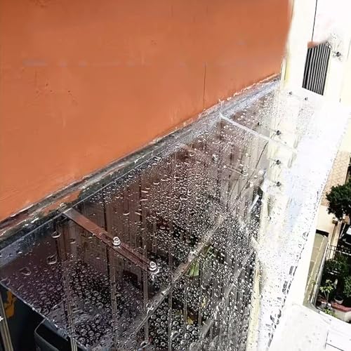 Vordach für Eingangstür,Türvordach,Pultbogenvordach mit 99% Uv-Schutz Sonnenschutz Vordach für Haustür,für Garage Fenster Haus Balkon Pavillion,Leicht Zusammenzubauen (50x330cm/20 x130) von kufu01