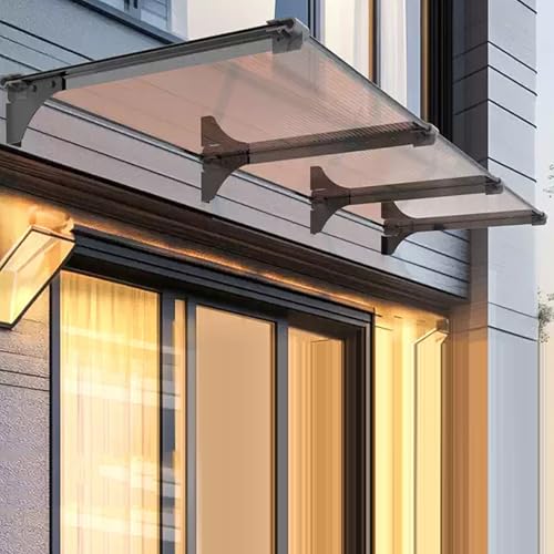 Vordach für Haustür,99% Uv-Block Vordach Überdachung für Haustür,Regenschutz,Schutz Vor Regen und Wind Türdach Pultbogenvordach,Haustürvordach Pultvordach für Haus (65x80cm/26 x32) von kufu01