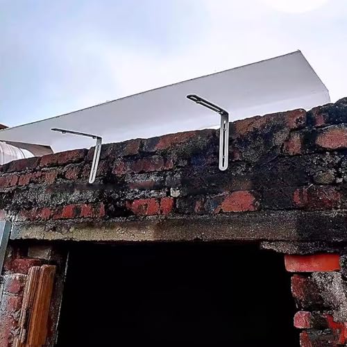 Vordach für Haustür,Schutz Gegen Regen und Uv-Strahlen Vordach für Eingangstür,Pultbogenvordach aus 3 Mm Transparent Polycarbonat,30/40/50 cm Breite Optional,Türvordach (50x450cm/20 x177) von kufu01