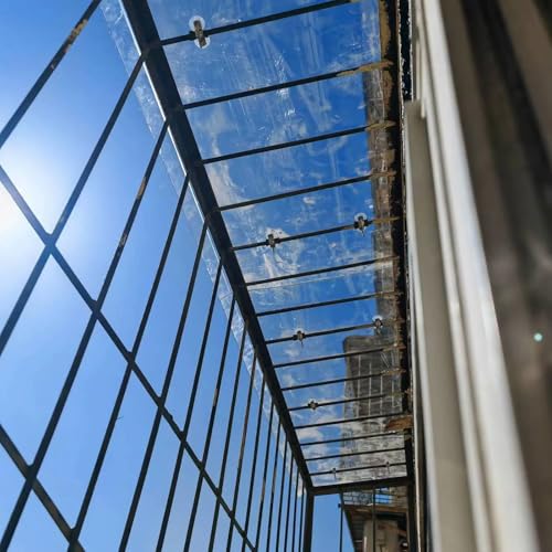 Vordach für Haustür,Transparentes Pultbogenvordach,Pultvordach,Türvordach Haustürdach mit Polycarbonat,Uv-Schutz,Regen- und Schneeschutz Vordach für Eingangstür (50x320cm/20 x126) von kufu01