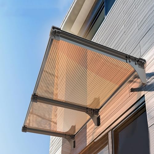 Vordach für Haustür,Transparentes Pultbogenvordach,Pultvordach,Türvordach für Die Terrasse Oder Veranda,Sonnenschutz Vordach für Eingangstür,40/65/80/90/120 cm Breite (120x180cm/47 x71) von kufu01