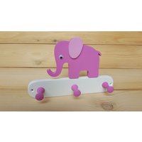 Kindergarderobe Holz Elefant Hakenleiste Wandhaken Kleiderleiste Kleiderhaken von kuhara