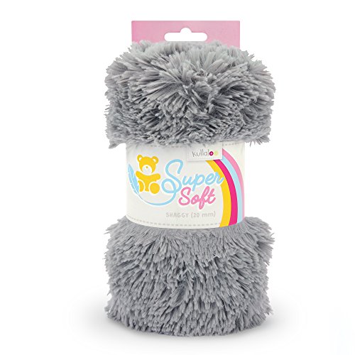 SuperSoft Zottel Plüsch SHAGGY, spielzeugtauglich, 20 bzw. 30mm Florlänge (grau) von kullaloo