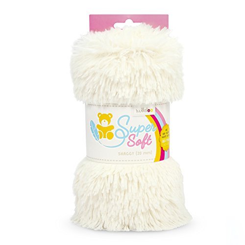 kullaloo Supersoft Zottel Plüsch Shaggy, spielzeugtauglich, 20mm Florlänge (wollweiß) von kullaloo