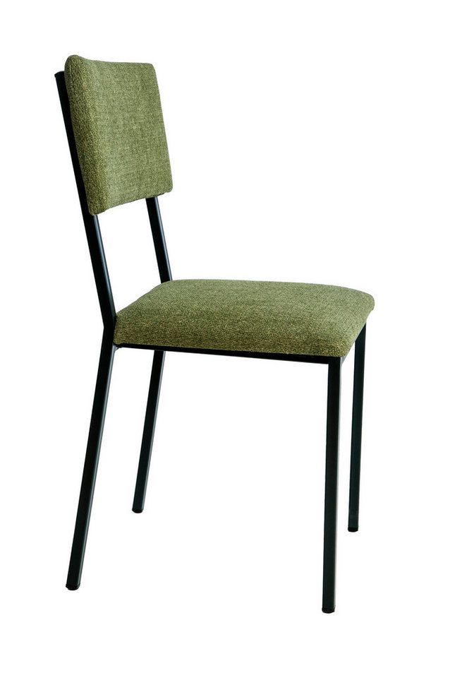 kundler home 4-Fußstuhl gepolstert, Esszimmerstuhl, Küchenstuhl mit Plastikgleitern (Set), 2er Set von kundler home