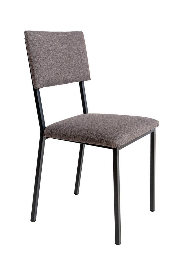 kundler home 4-Fußstuhl gepolstert, Esszimmerstuhl, Küchenstuhl mit Plastikgleitern (Set), 2er Set von kundler home