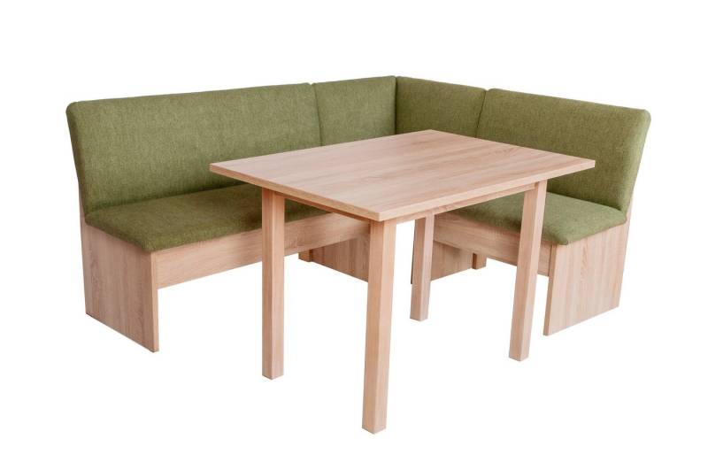 kundler home Eckbankgruppe mit Truhe, Esszimmertisch Füße Echtholz, Esszimmerbank mit Rückenlehne, (Set), Bestehend aus Eckbank und Tisch von kundler home