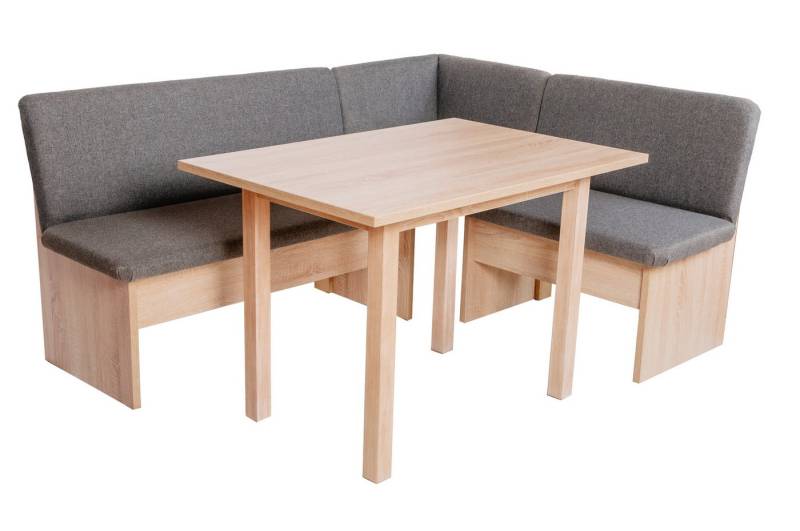kundler home Eckbankgruppe mit Truhe, Esszimmertisch Füße Echtholz, Esszimmerbank mit Rückenlehne, (Set), Bestehend aus Eckbank und Tisch von kundler home