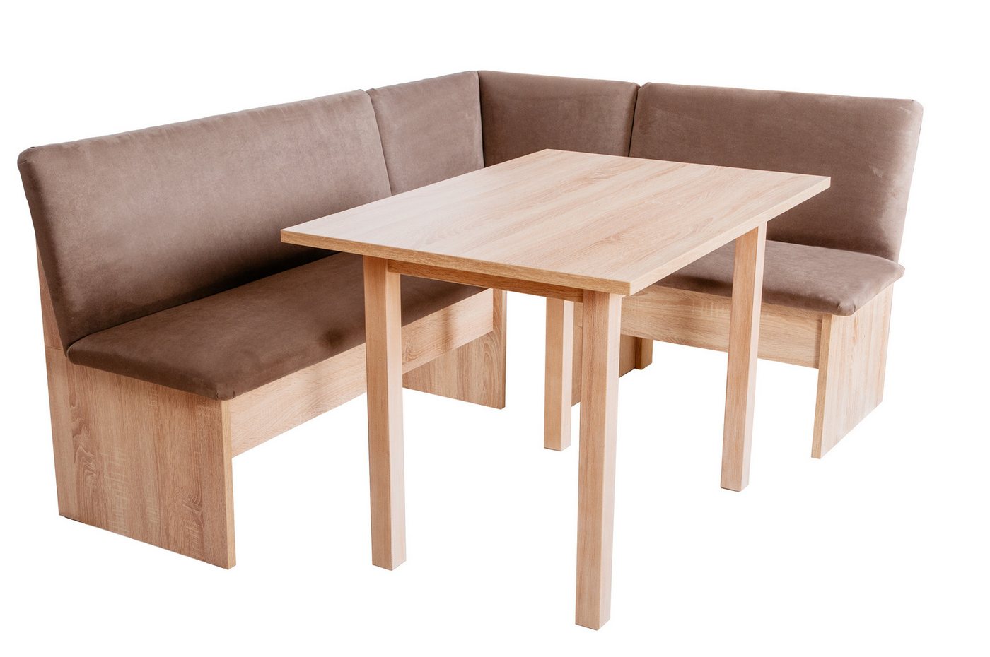 kundler home Eckbankgruppe mit Truhe, Esszimmertisch Füße Echtholz, Esszimmerbank mit Rückenlehne, (Set), Bestehend aus Eckbank und Tisch von kundler home