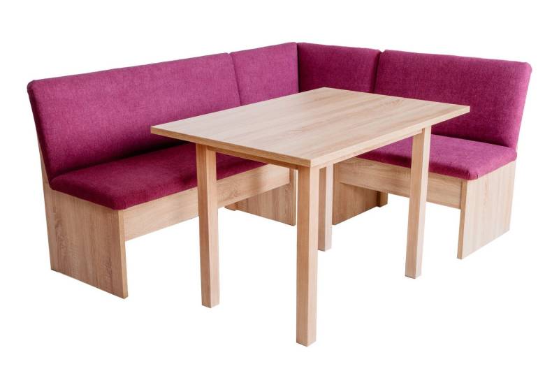 kundler home Eckbankgruppe mit Truhe, Esszimmertisch Füße Echtholz, Esszimmerbank mit Rückenlehne, (Set), Bestehend aus Eckbank und Tisch von kundler home