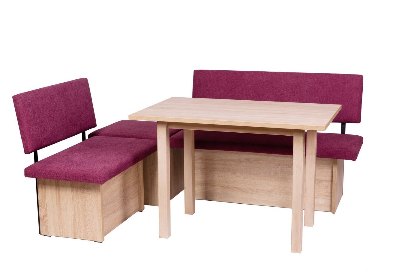 kundler home Essgruppe Sitzbank mit Truhe, Eckbank, L142 R182cm tauschbar, Tisch Set 4-tlg. von kundler home