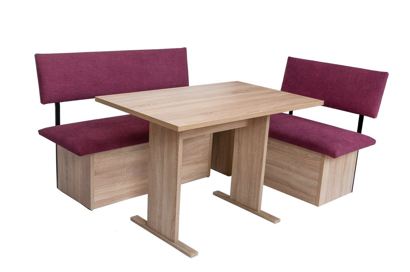 kundler home Essgruppe Sitzbank mit Truhe, Eckbank, L182R142cm tauschbar, Tisch Set 4-tlg. von kundler home