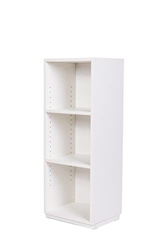 kundler home Regal, Wohnzimmerregal oder Bücherregal mit Rückwand 30 x 40 x 100 cm, höhenverstellbare Fachböden, ideal als Regal im Flur, einfacher Aufbau, Weiß matt Premiumdekor von kundler home