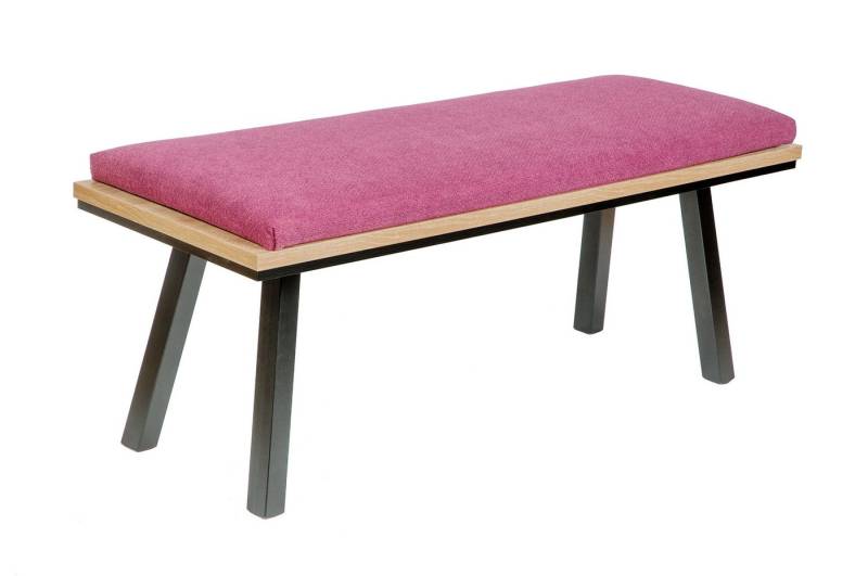 kundler home Sitzbank 'Die Elegante', Essbank, Bank gepolstert L:125cm, Füße massiv, 2er Bank, ideal als Flurbank oder Bank im Esszimmer von kundler home