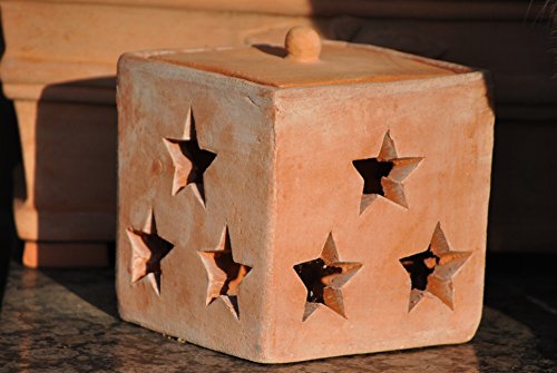 Weihnachtspaket mit Sternmotiv,Windlicht,Terracotta,15cm von kunert-keramik