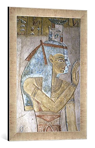 Gerahmtes Bild von Ägyptische Malerei Isis und Nephthys/Ägypt. Wandmal, Kunstdruck im hochwertigen handgefertigten Bilder-Rahmen, 40x60 cm, Silber Raya von kunst für alle