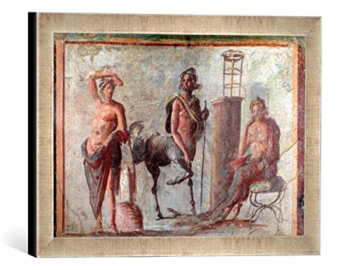 Gerahmtes Bild von AKG Anonymous Römische Wandmalerei, Kunstdruck im hochwertigen handgefertigten Bilder-Rahmen, 40x30 cm, Silber Raya von kunst für alle