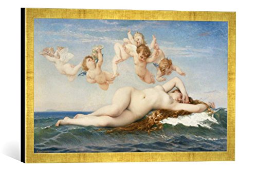 Gerahmtes Bild von Alexandre Cabanel Die Geburt der Venus, Kunstdruck im hochwertigen handgefertigten Bilder-Rahmen, 60x40 cm, Gold Raya von kunst für alle