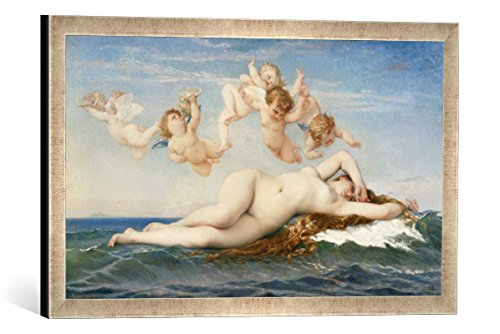 Gerahmtes Bild von Alexandre Cabanel Die Geburt der Venus, Kunstdruck im hochwertigen handgefertigten Bilder-Rahmen, 60x40 cm, Silber Raya von kunst für alle