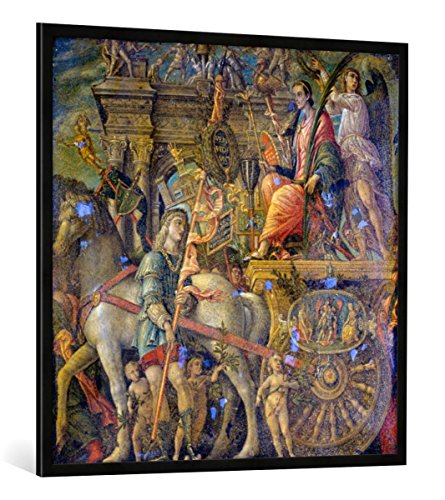 Gerahmtes Bild von Andrea Mantegna Triumphzug Caesars. (Kopie nach Gioc.Dondi). Bild IX, Kunstdruck im hochwertigen handgefertigten Bilder-Rahmen, 100x100 cm, Schwarz matt von kunst für alle