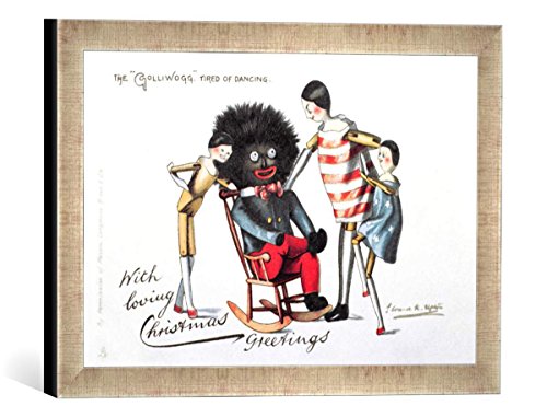 Gerahmtes Bild von Anonymous Victorian Christmas Card, Kunstdruck im hochwertigen handgefertigten Bilder-Rahmen, 40x30 cm, Silber Raya von kunst für alle