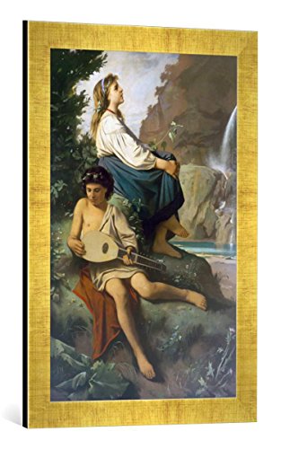 Gerahmtes Bild von Anselm Feuerbach Ricordo di Tivoli, Kunstdruck im hochwertigen handgefertigten Bilder-Rahmen, 40x60 cm, Gold Raya von kunst für alle