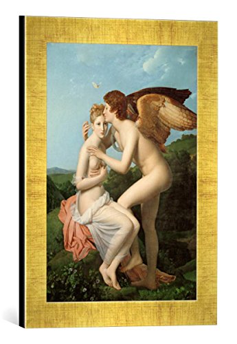 Gerahmtes Bild von Baron François Pascal Simon Gérard Amor und Psyche, Kunstdruck im hochwertigen handgefertigten Bilder-Rahmen, 30x40 cm, Gold Raya von kunst für alle